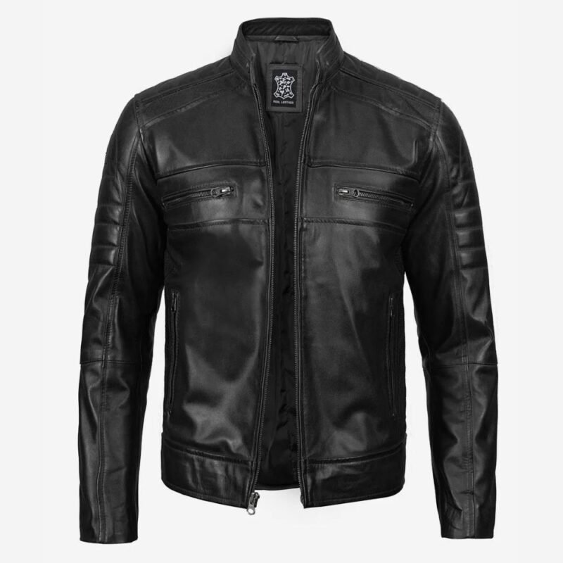 Black Cafe Racer Jacket