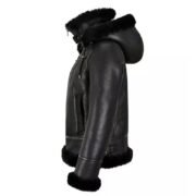 Women's Hooded Shearling Jacket