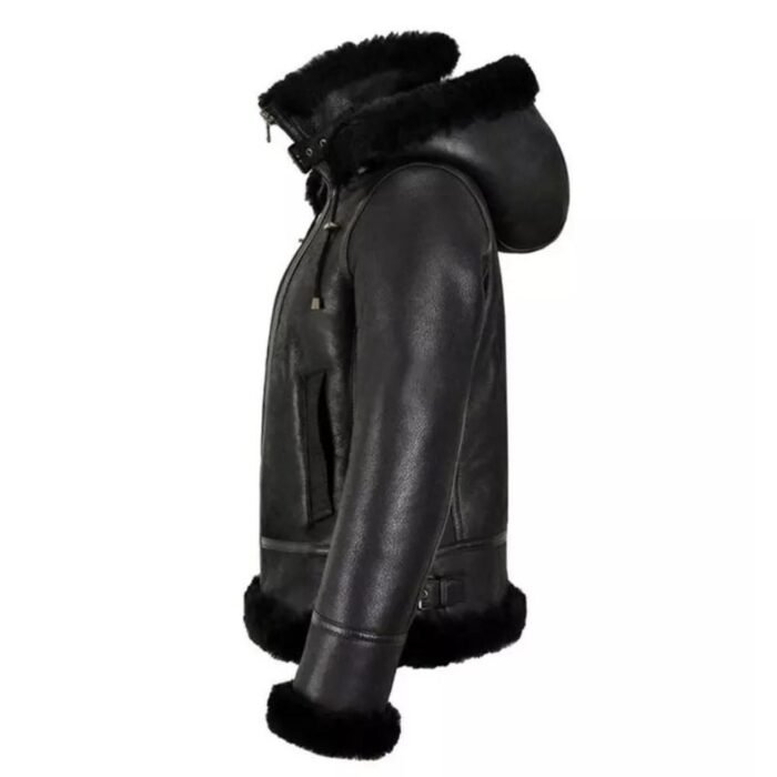 Women's Hooded Shearling Jacket