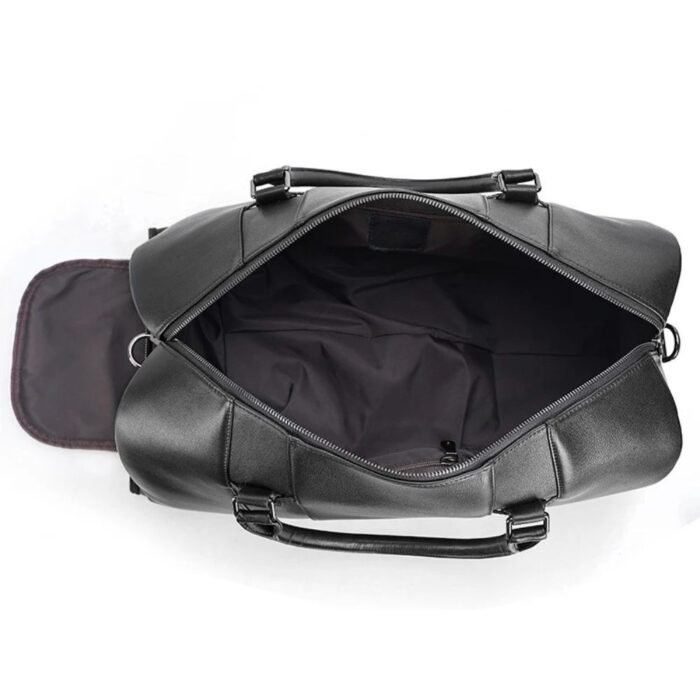 Black Leather Duffle Bag