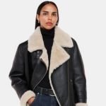 Olivia White Black Shearling Leather Jacket Review